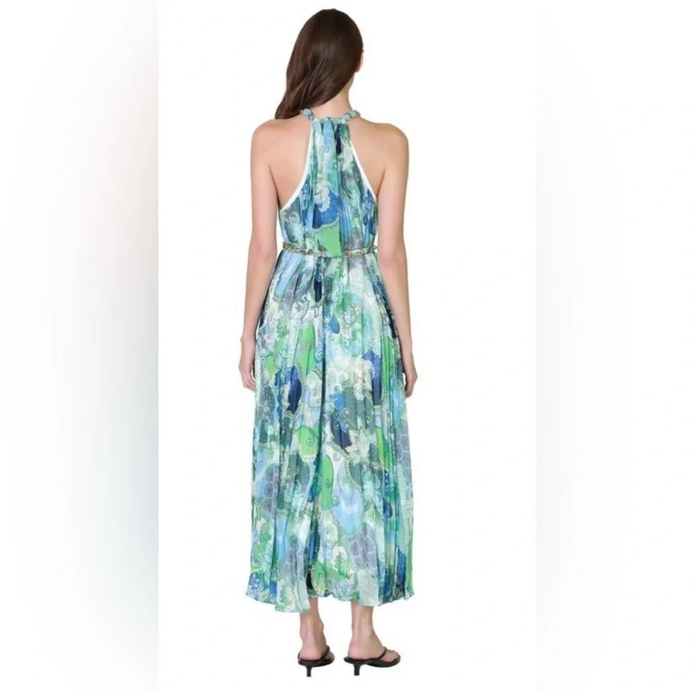 NWT Miss Avenue Vibrant  Green Maxi halter neck Dress size:M